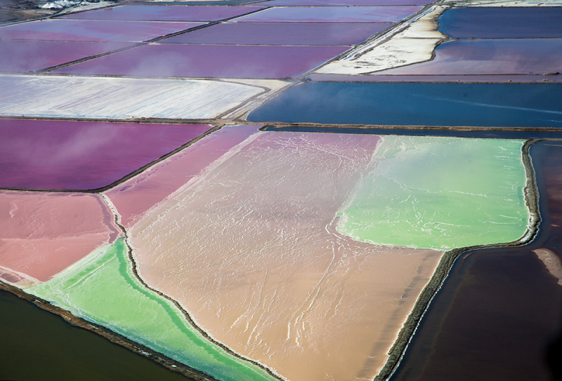 <p>View from the Cessna. <br />The colorful Salt Fields at the Skeleton Coast, Namibia.</p>
